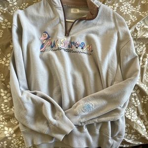 Grey oversized  zip sweatershirt Mushroom connection